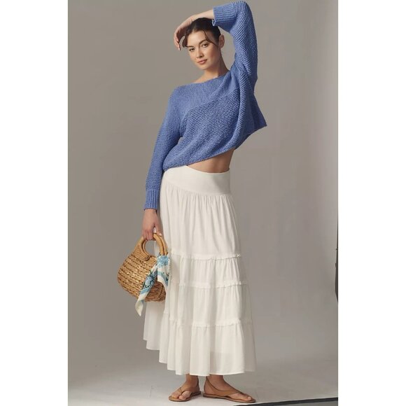 NWT Size L - Anthropologie Pilcro Textured Boat-Neck Sweater Purple (NWT US$118) - Picture 4 of 16